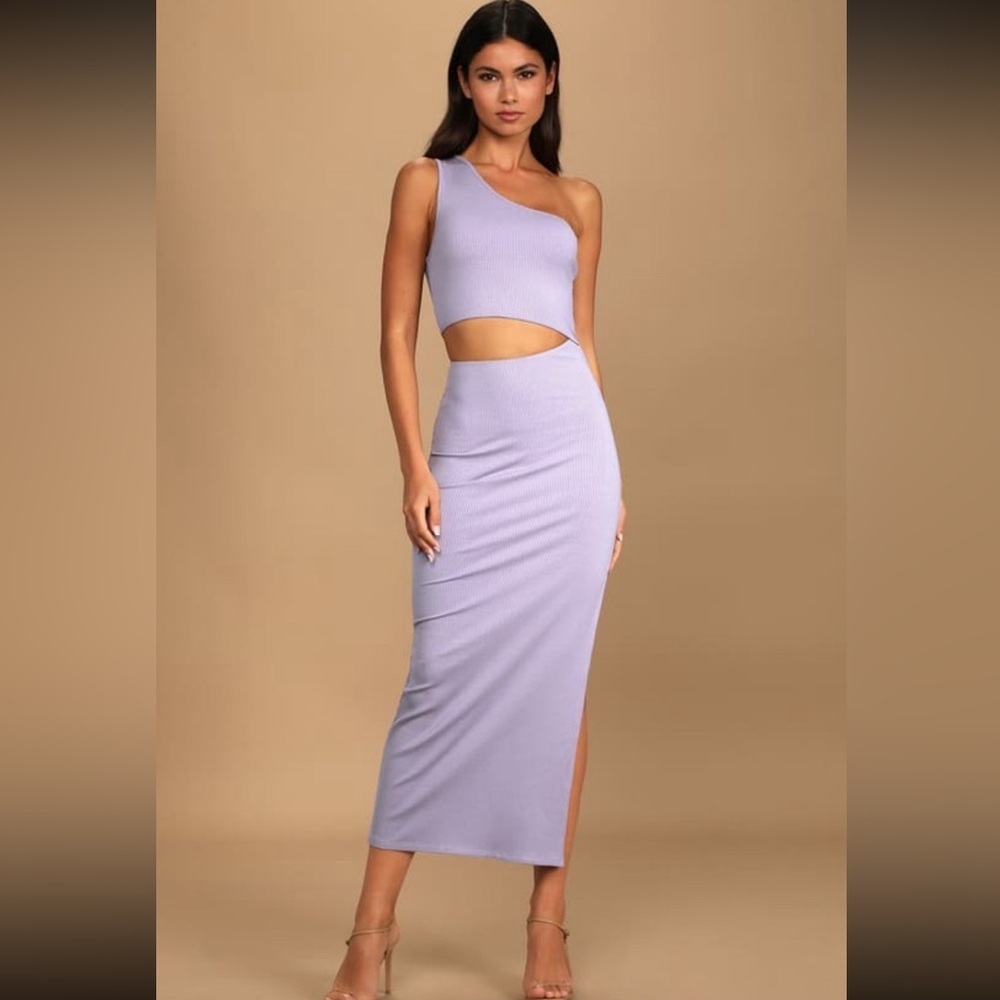 Lulu's One-Shoulder Lavender Dress